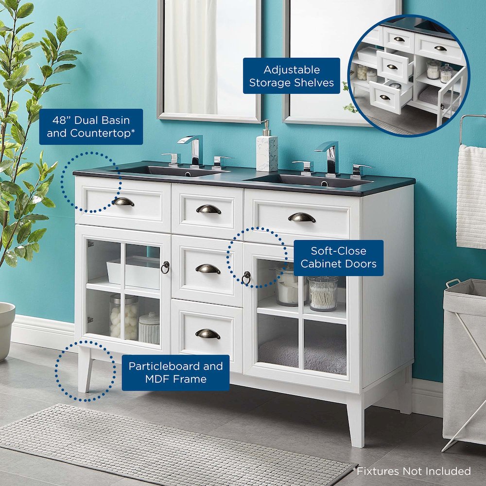 Isle 48" Double Bathroom Vanity Cabinet. Picture 2
