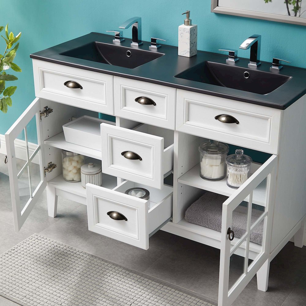 Isle 48" Double Bathroom Vanity Cabinet. Picture 12