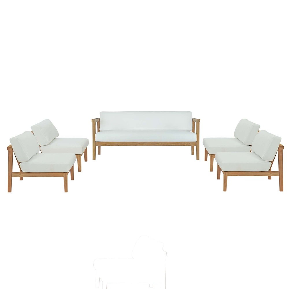 Bayport 5 Piece Outdoor Patio Teak Set. Picture 1