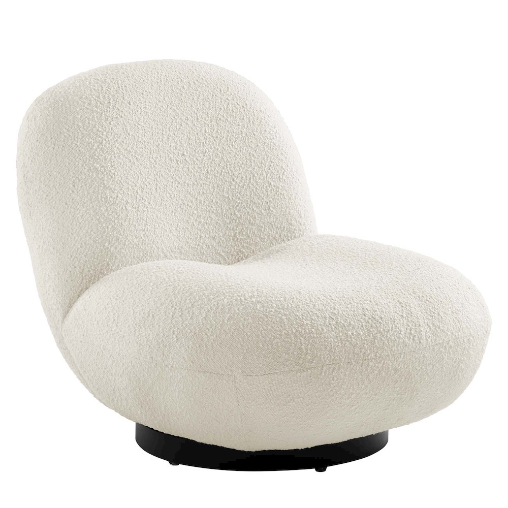 Kindred Boucle Upholstered Upholstered Fabric Swivel Chair. Picture 1