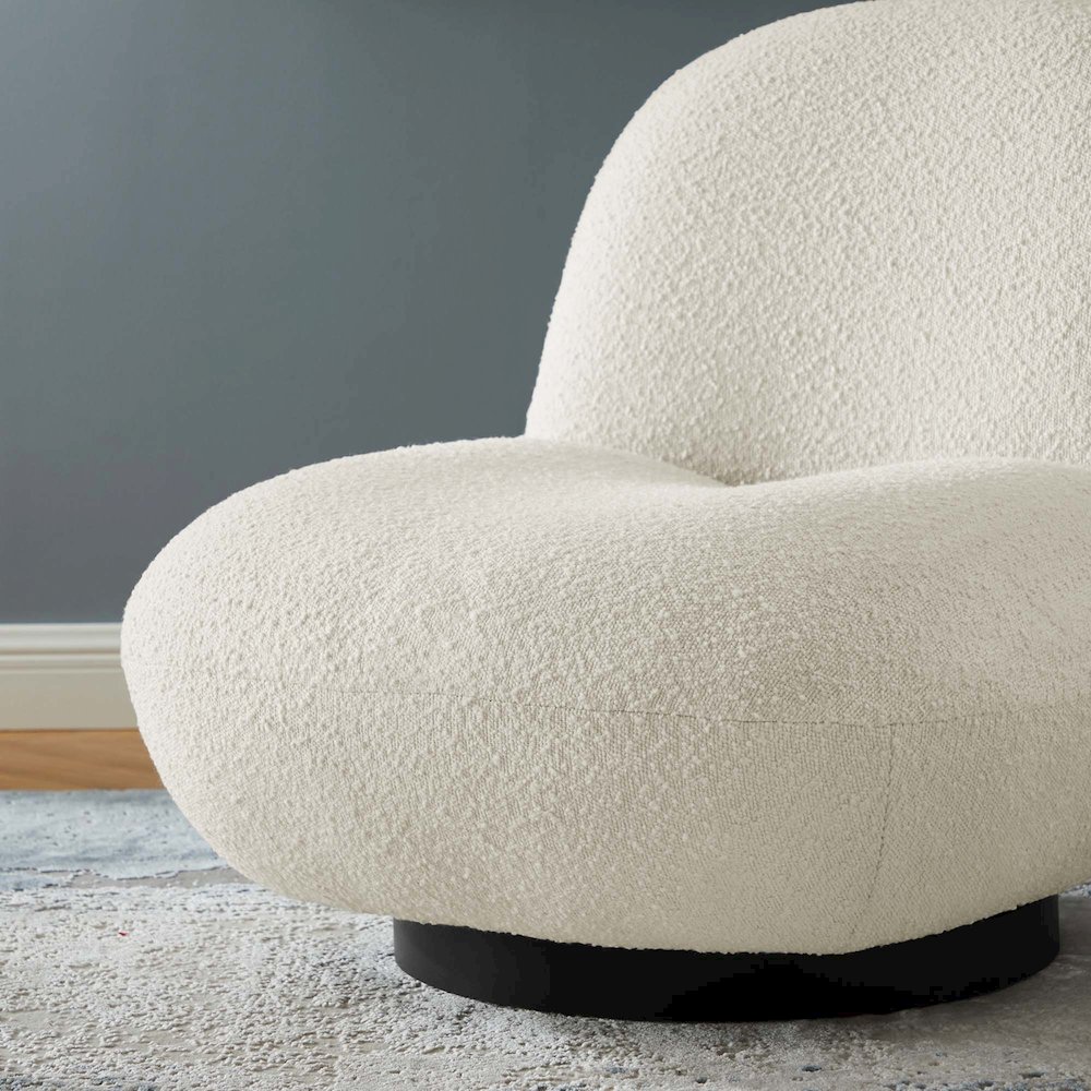 Kindred Boucle Upholstered Upholstered Fabric Swivel Chair. Picture 8