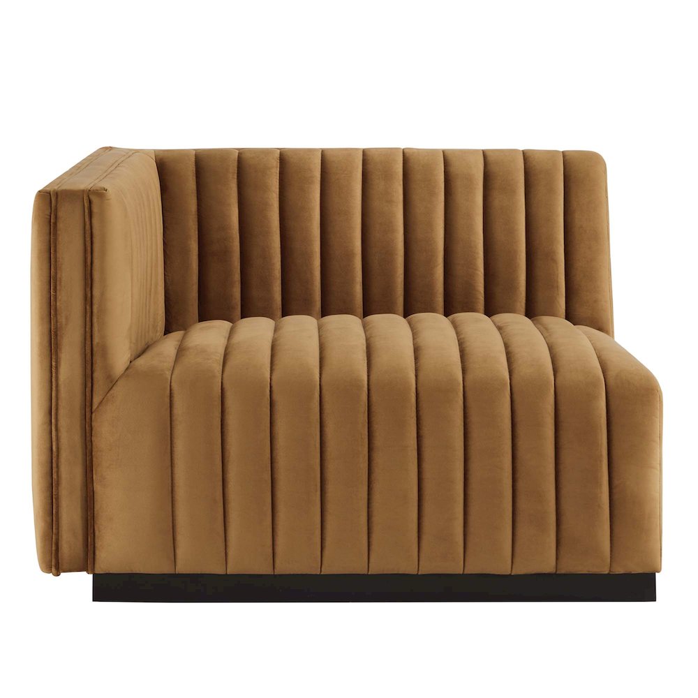 Conjure Channel Tufted Performance Velvet Left-Arm Chair. Picture 3