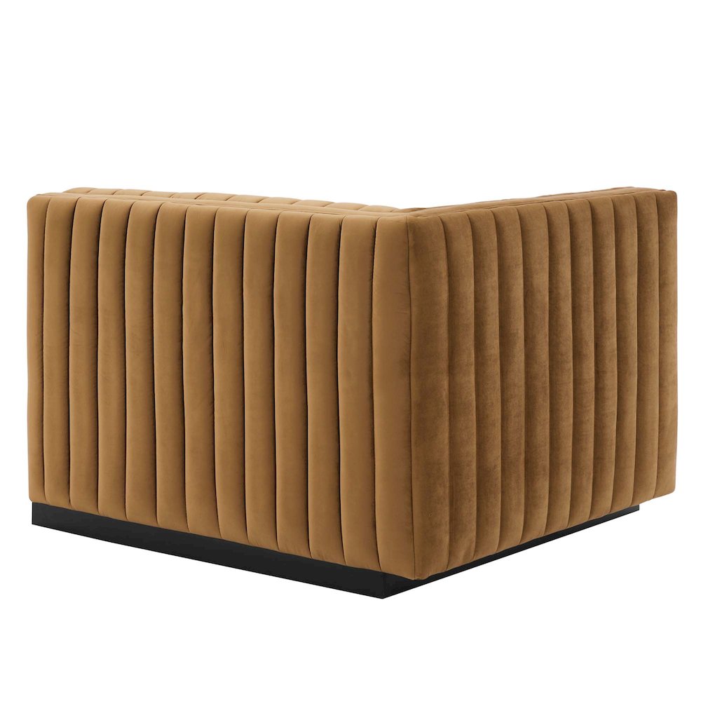 Conjure Channel Tufted Performance Velvet Left-Arm Chair. Picture 4