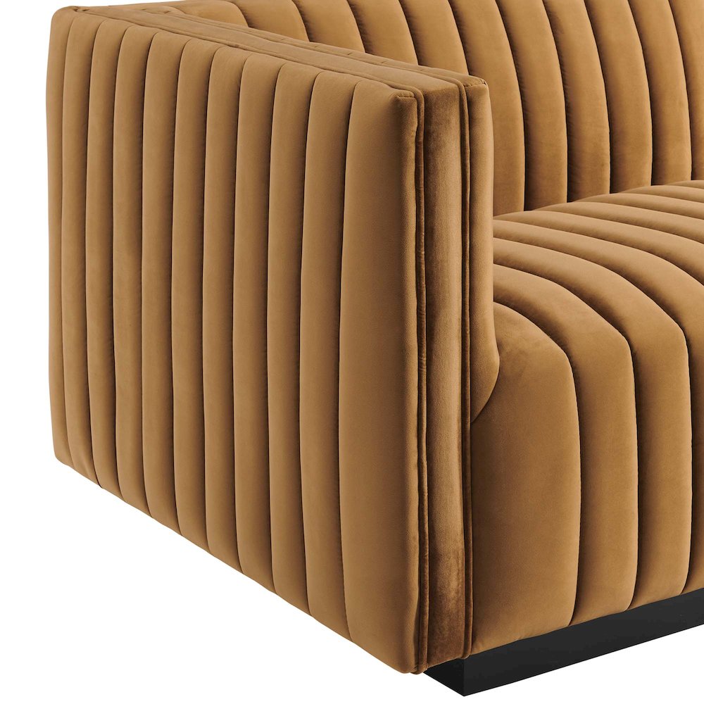 Conjure Channel Tufted Performance Velvet Left-Arm Chair. Picture 5