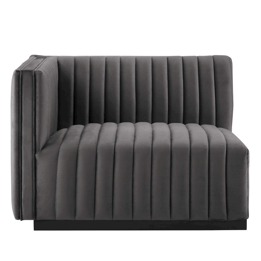 Conjure Channel Tufted Performance Velvet Left-Arm Chair. Picture 3