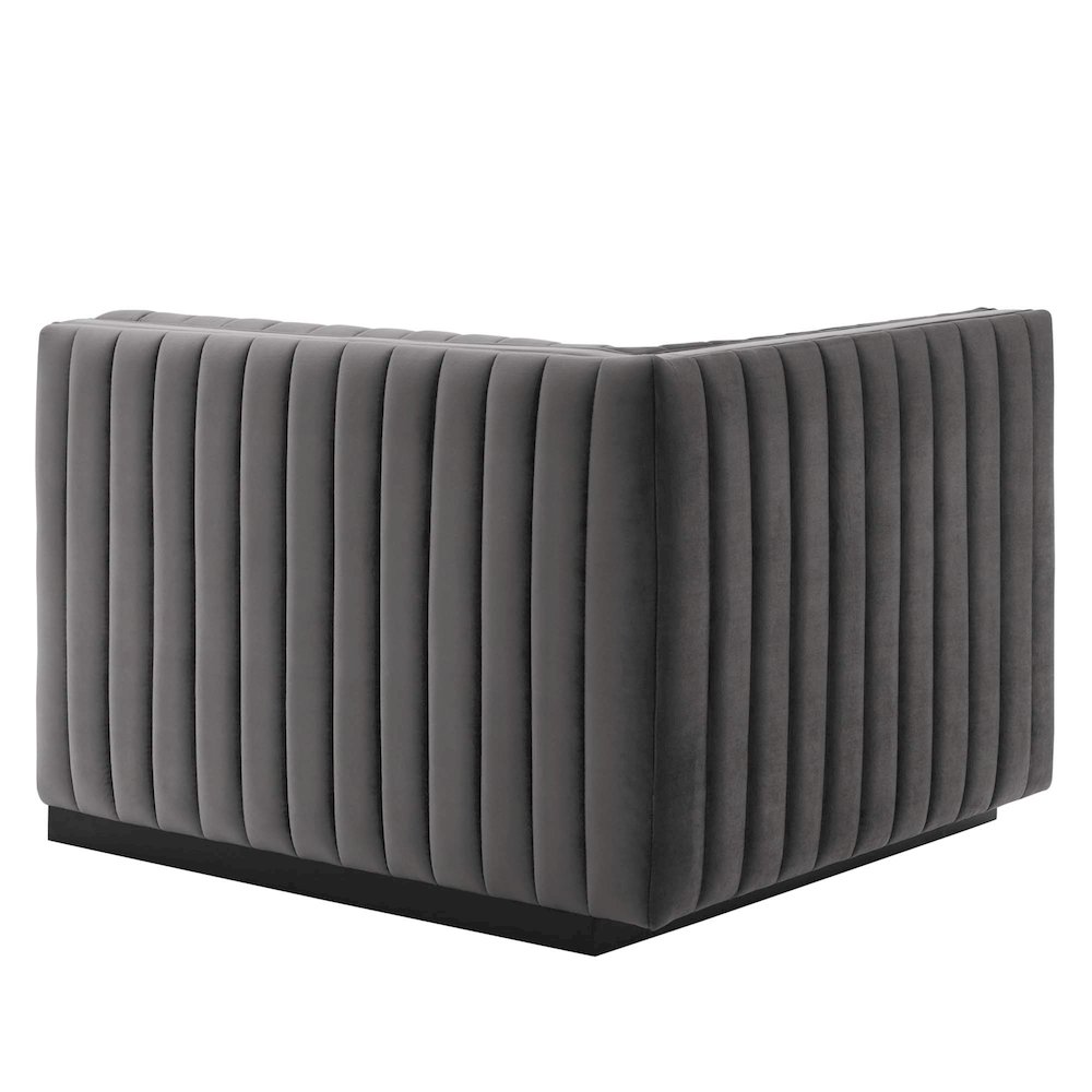Conjure Channel Tufted Performance Velvet Left-Arm Chair. Picture 4