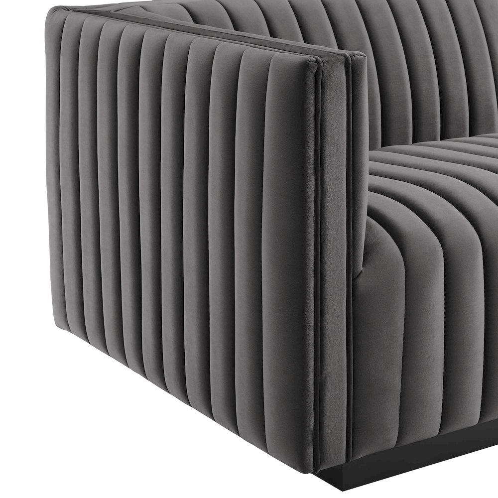 Conjure Channel Tufted Performance Velvet Left-Arm Chair. Picture 5