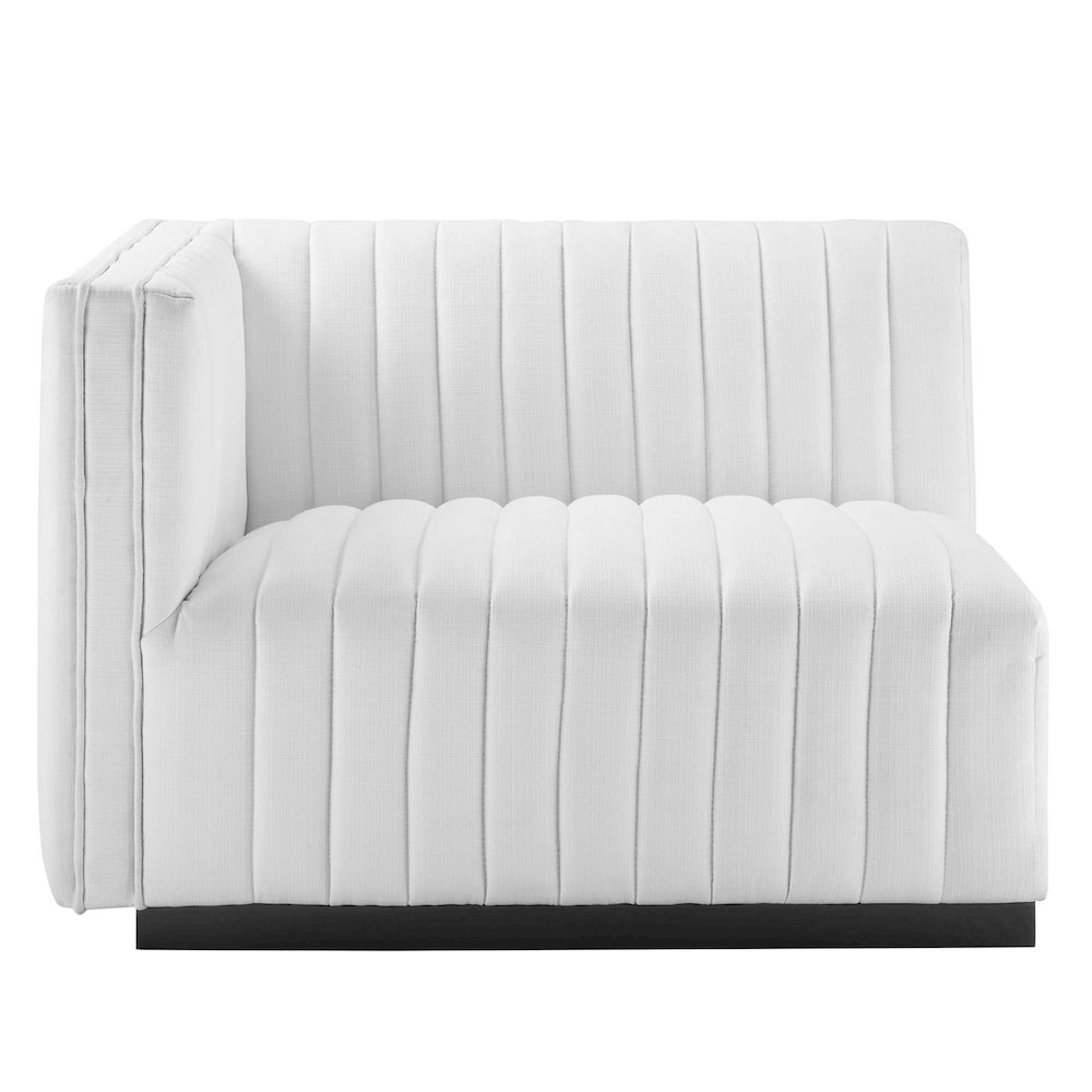 Conjure Channel Tufted Upholstered Fabric Left-Arm Chair. Picture 3