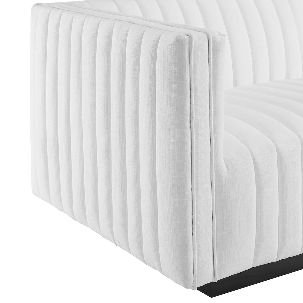 Conjure Channel Tufted Upholstered Fabric Left-Arm Chair. Picture 5