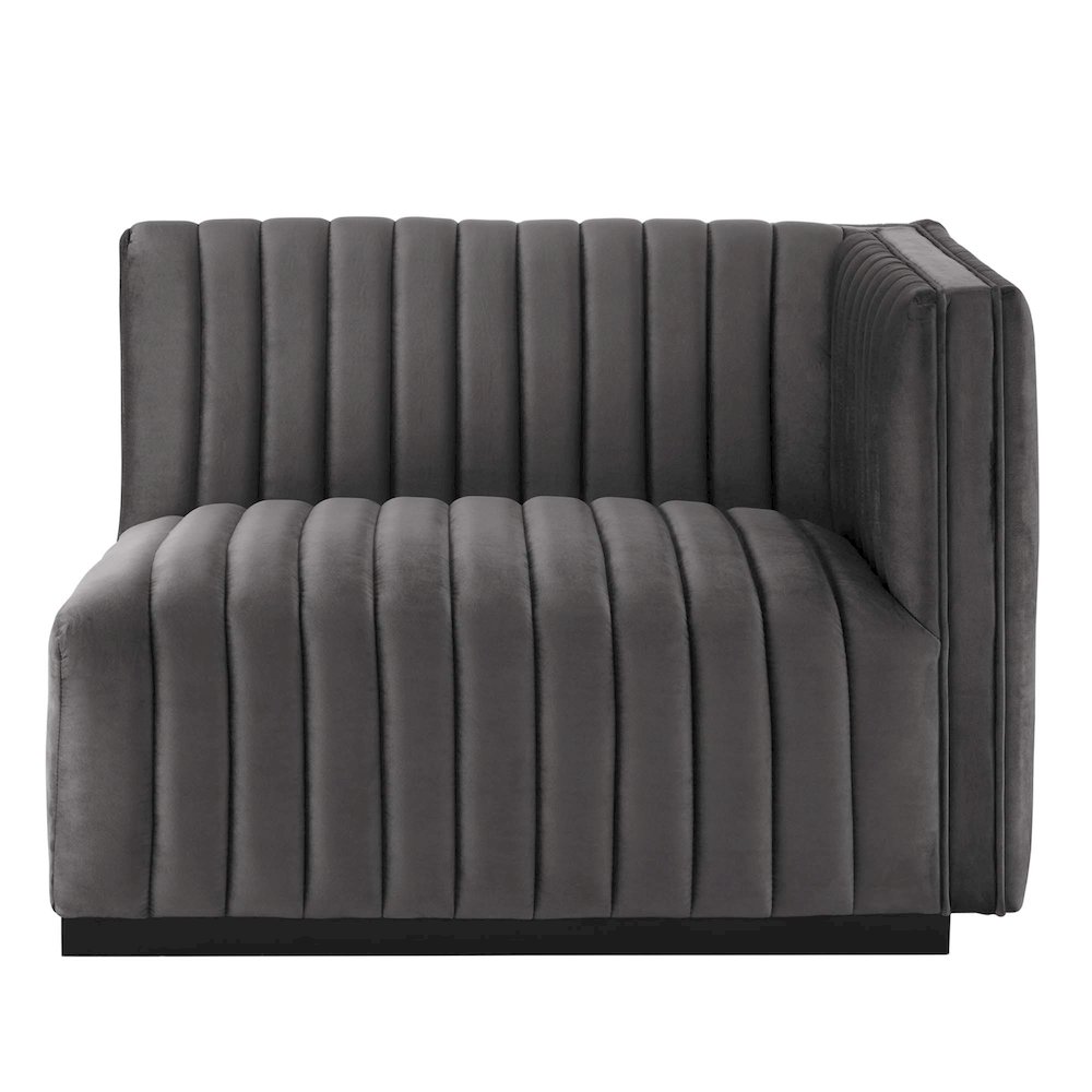 Conjure Channel Tufted Performance Velvet Right-Arm Chair. Picture 3