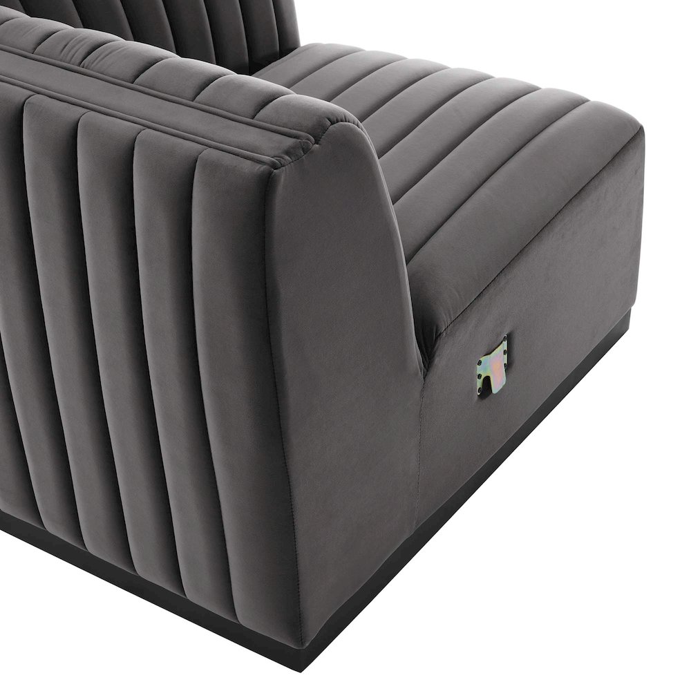 Conjure Channel Tufted Performance Velvet Right-Arm Chair. Picture 5