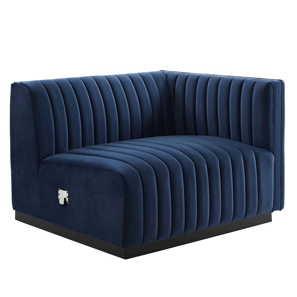 Conjure Channel Tufted Performance Velvet Right-Arm Chair. Picture 1