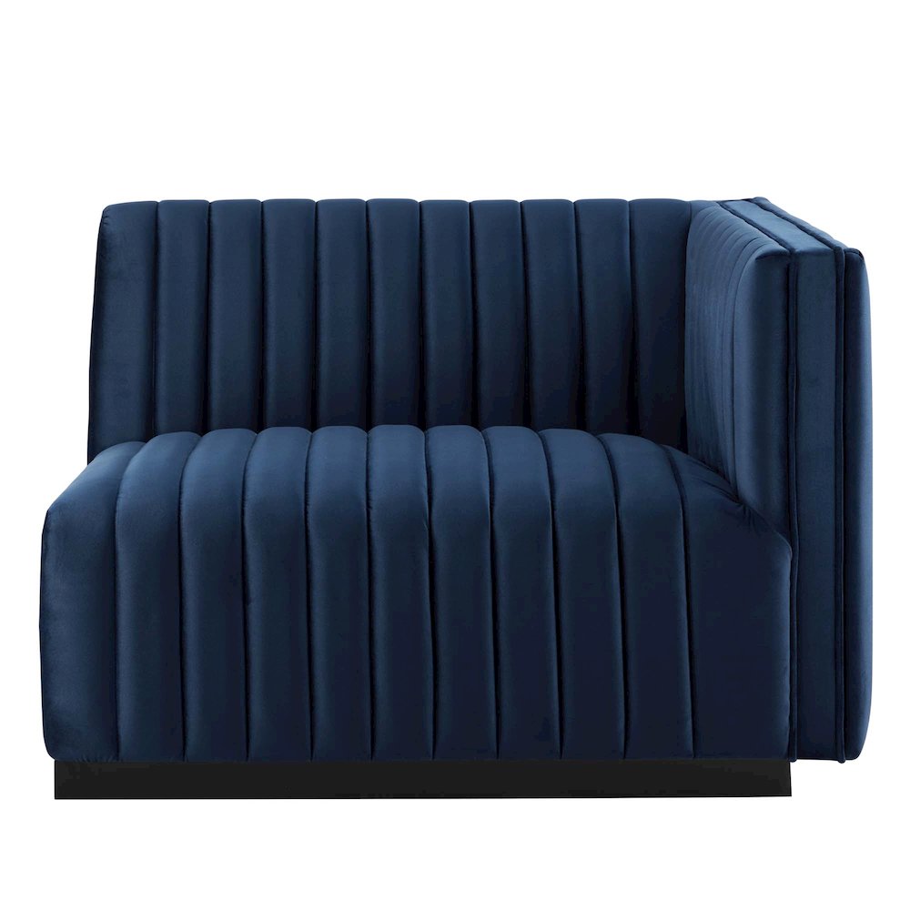 Conjure Channel Tufted Performance Velvet Right-Arm Chair. Picture 3