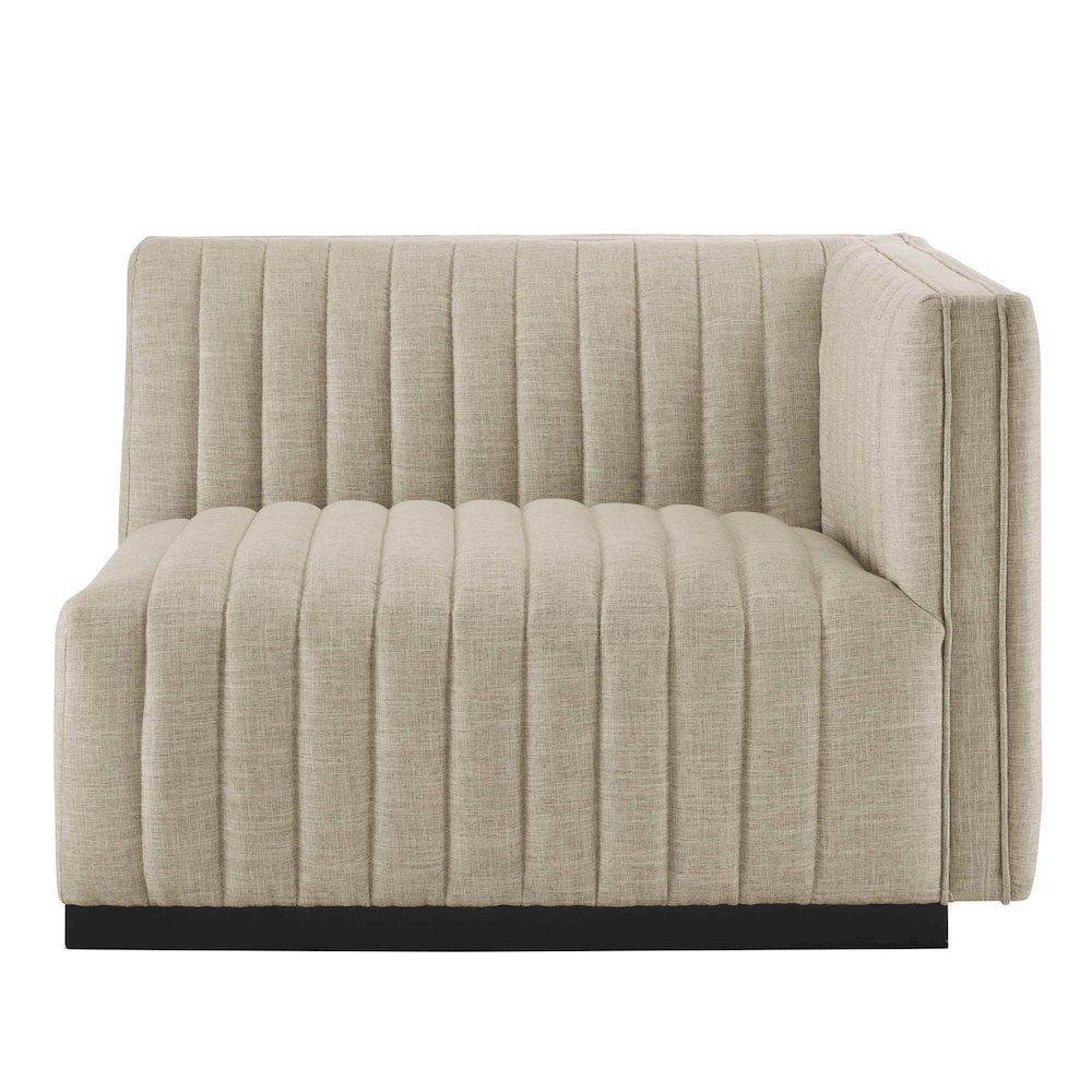 Conjure Channel Tufted Upholstered Fabric Right-Arm Chair. Picture 3