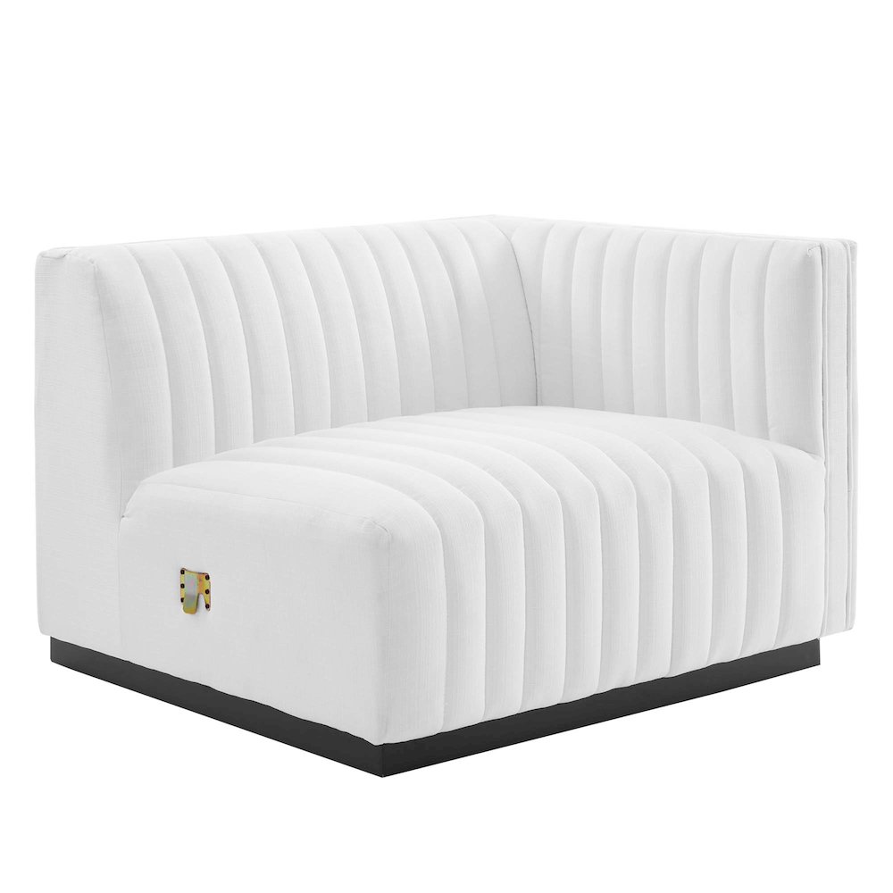 Conjure Channel Tufted Upholstered Fabric Right-Arm Chair. Picture 1