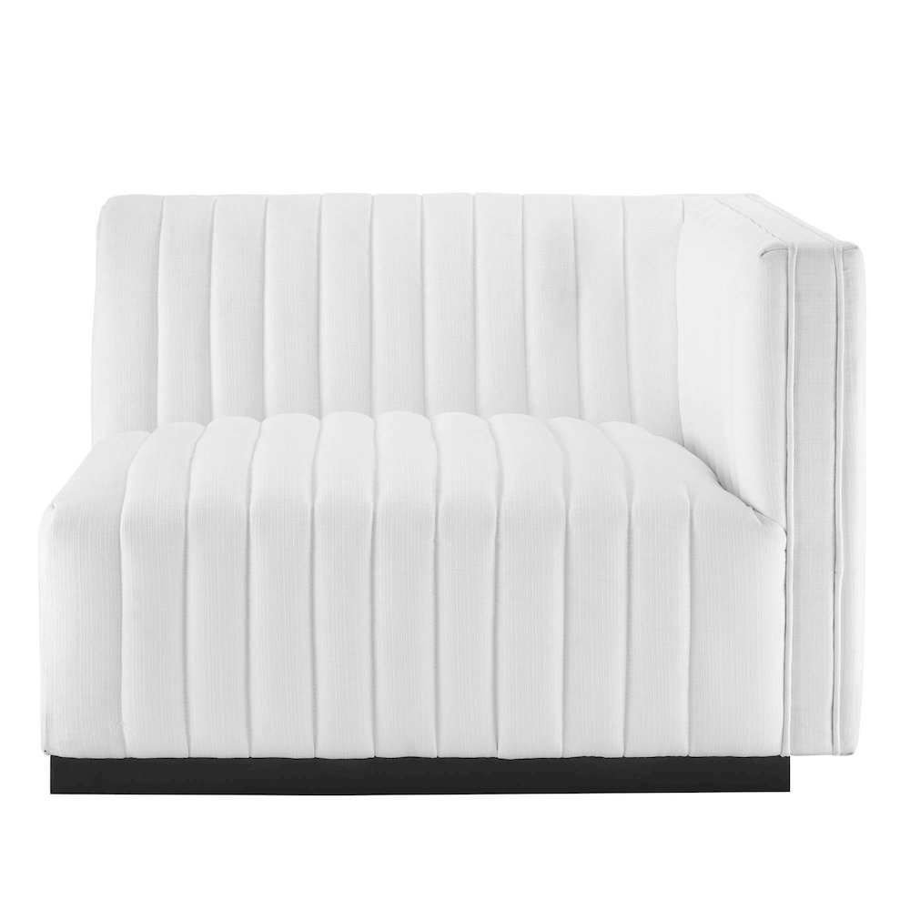 Conjure Channel Tufted Upholstered Fabric Right-Arm Chair. Picture 3