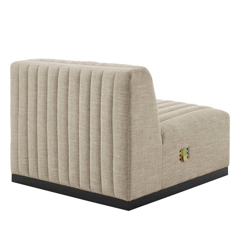 Conjure Channel Tufted Upholstered Fabric Armless Chair. Picture 4