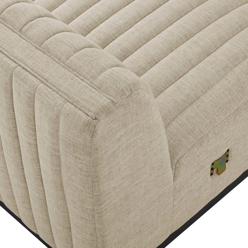 Conjure Channel Tufted Upholstered Fabric Armless Chair. Picture 6