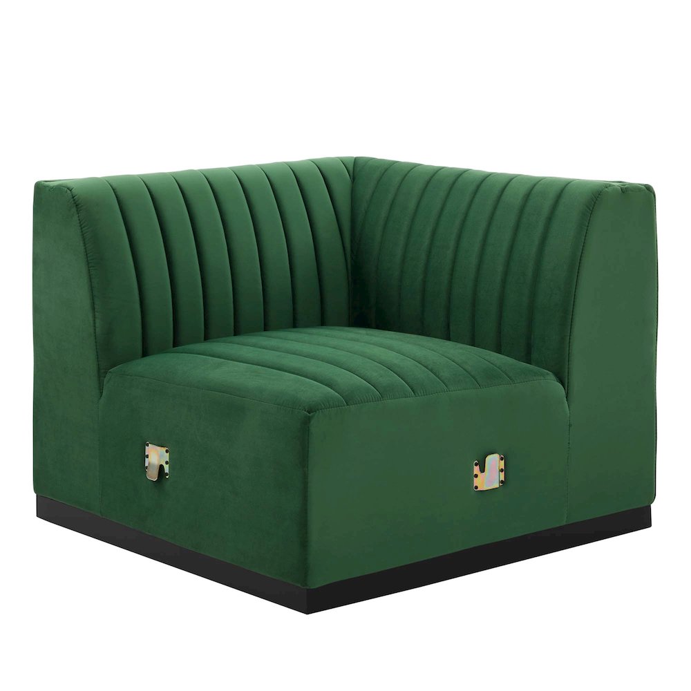 Conjure Channel Tufted Performance Velvet Left Corner Chair. Picture 1