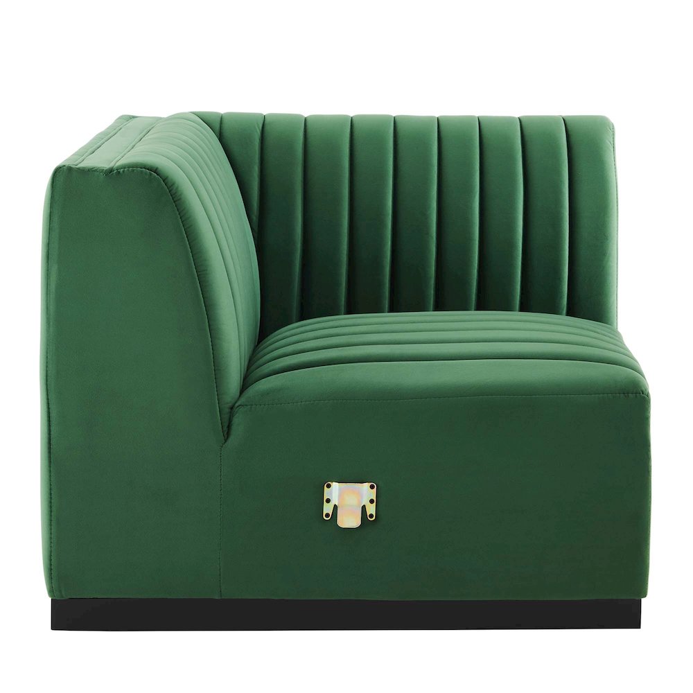 Conjure Channel Tufted Performance Velvet Left Corner Chair. Picture 3
