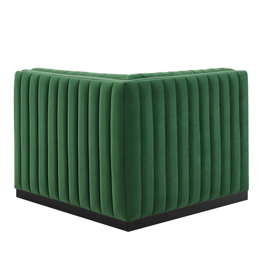 Conjure Channel Tufted Performance Velvet Left Corner Chair. Picture 4