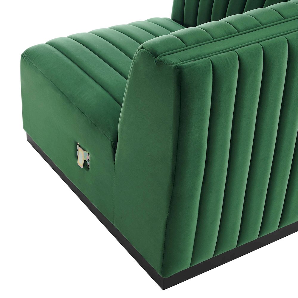Conjure Channel Tufted Performance Velvet Left Corner Chair. Picture 5