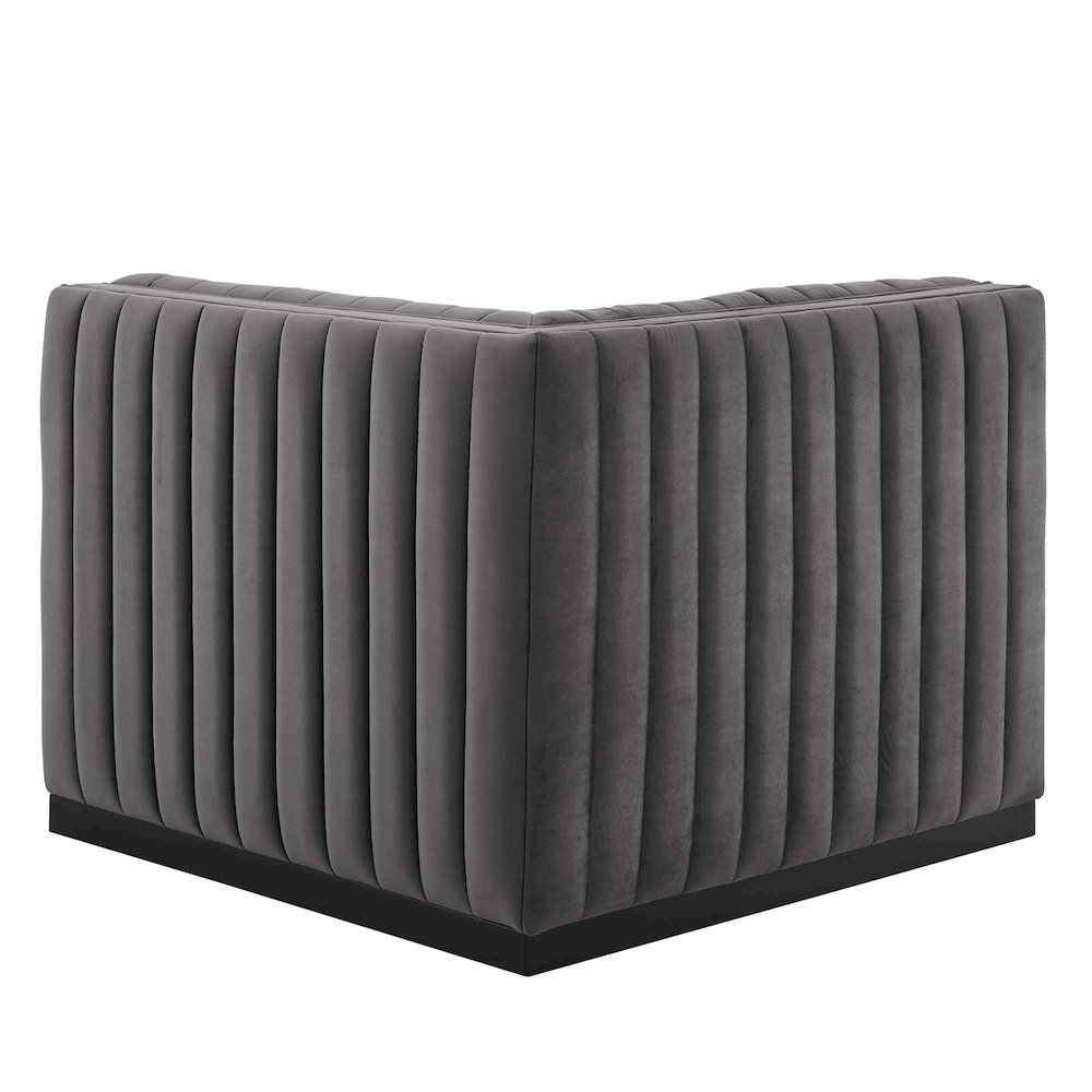 Conjure Channel Tufted Performance Velvet Left Corner Chair. Picture 4