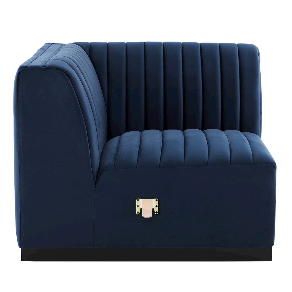 Conjure Channel Tufted Performance Velvet Left Corner Chair. Picture 3