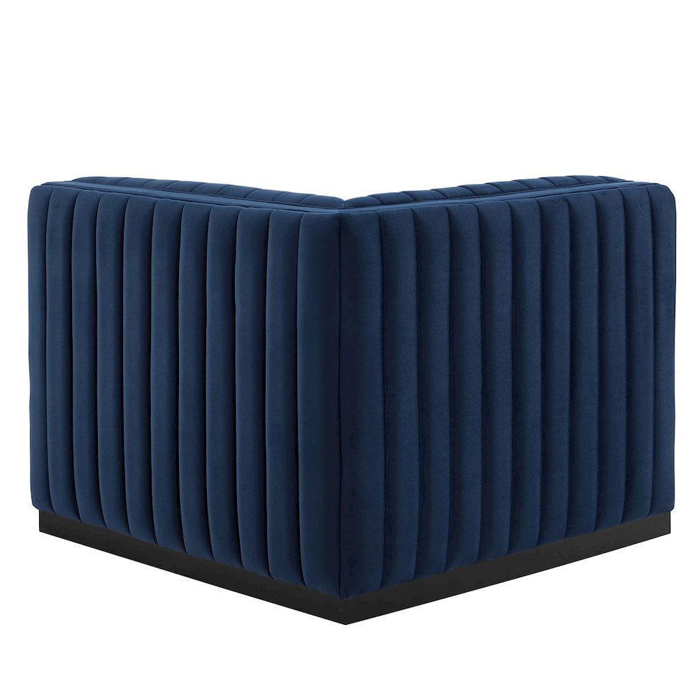 Conjure Channel Tufted Performance Velvet Left Corner Chair. Picture 4