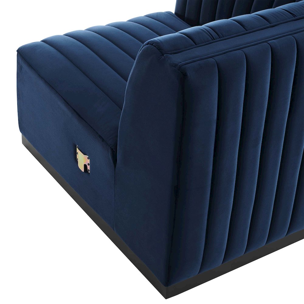 Conjure Channel Tufted Performance Velvet Left Corner Chair. Picture 5