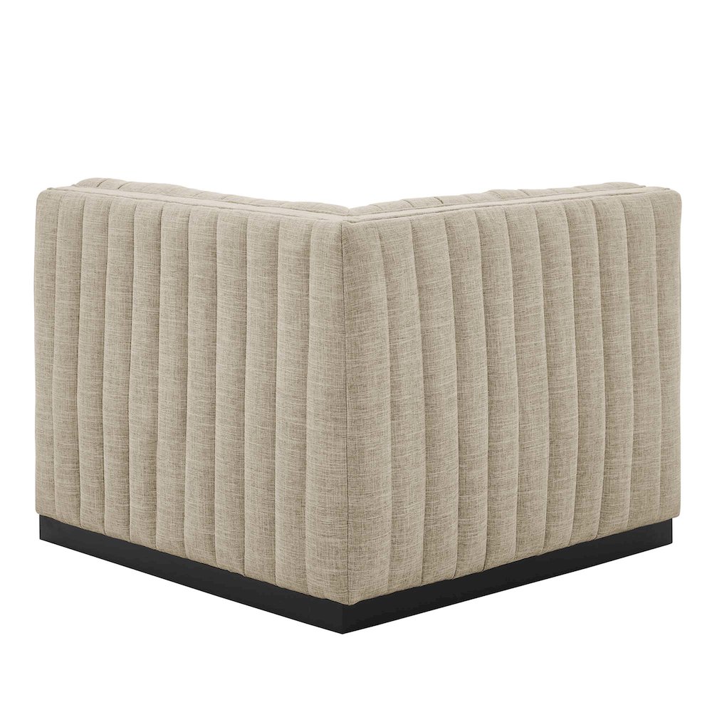 Conjure Channel Tufted Upholstered Fabric Left Corner Chair. Picture 4