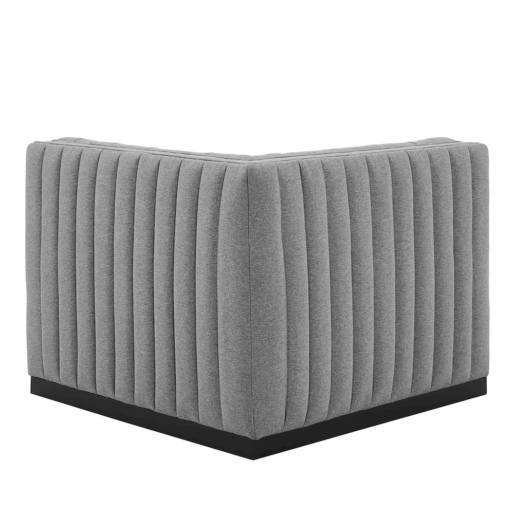 Conjure Channel Tufted Upholstered Fabric Left Corner Chair. Picture 4