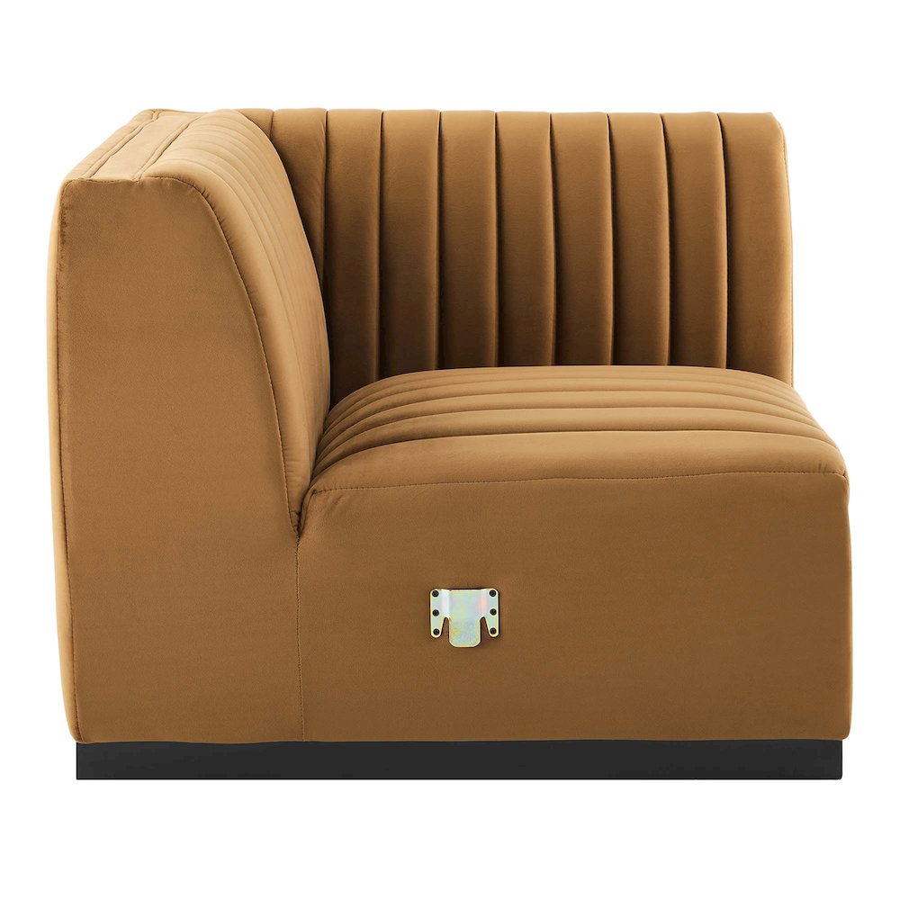 Conjure Channel Tufted Performance Velvet Right Corner Chair. Picture 3