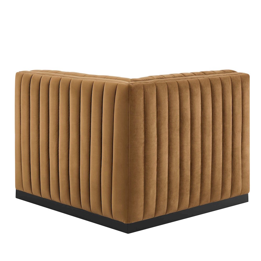 Conjure Channel Tufted Performance Velvet Right Corner Chair. Picture 4