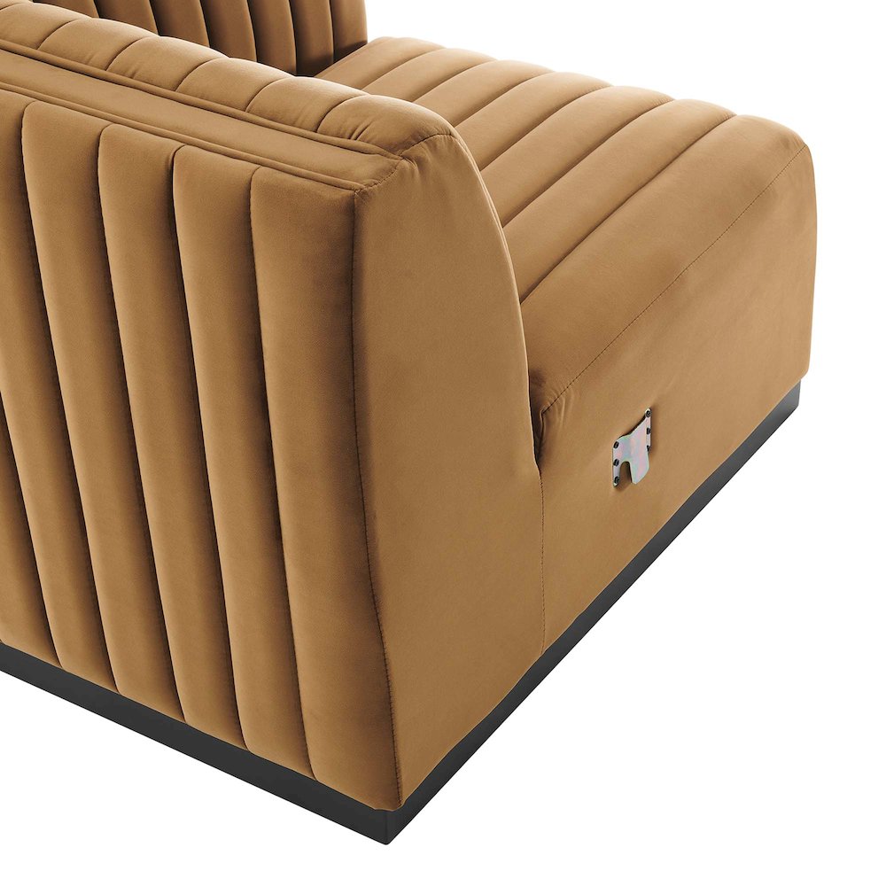 Conjure Channel Tufted Performance Velvet Right Corner Chair. Picture 5