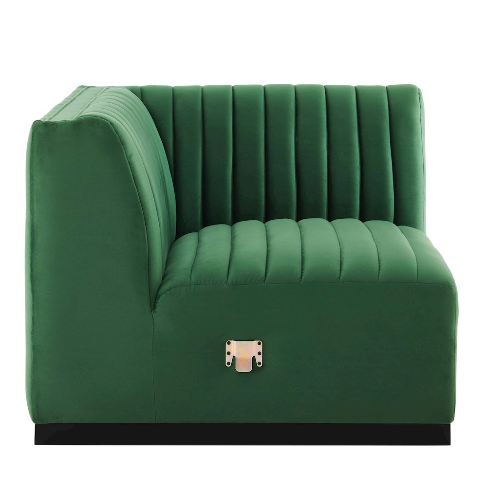 Conjure Channel Tufted Performance Velvet Right Corner Chair. Picture 3