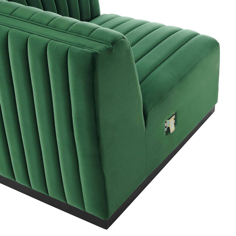 Conjure Channel Tufted Performance Velvet Right Corner Chair. Picture 5