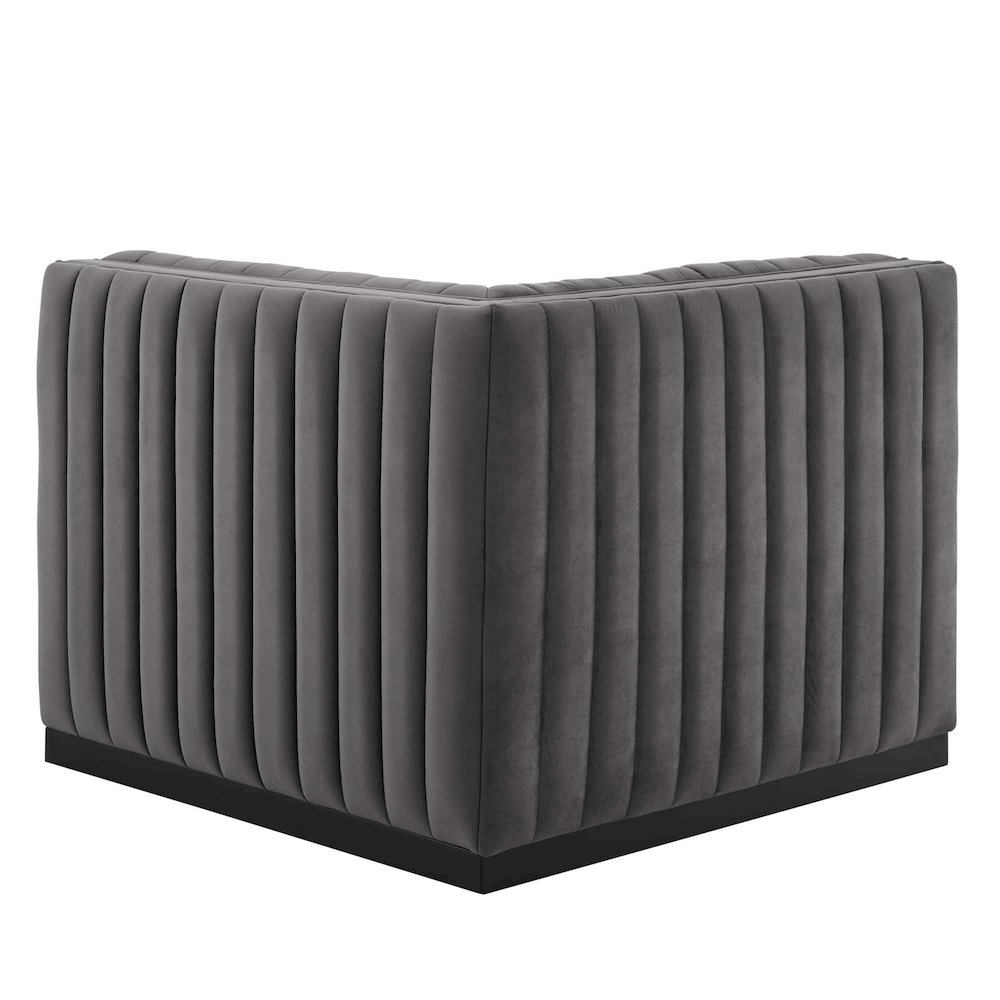 Conjure Channel Tufted Performance Velvet Right Corner Chair. Picture 4