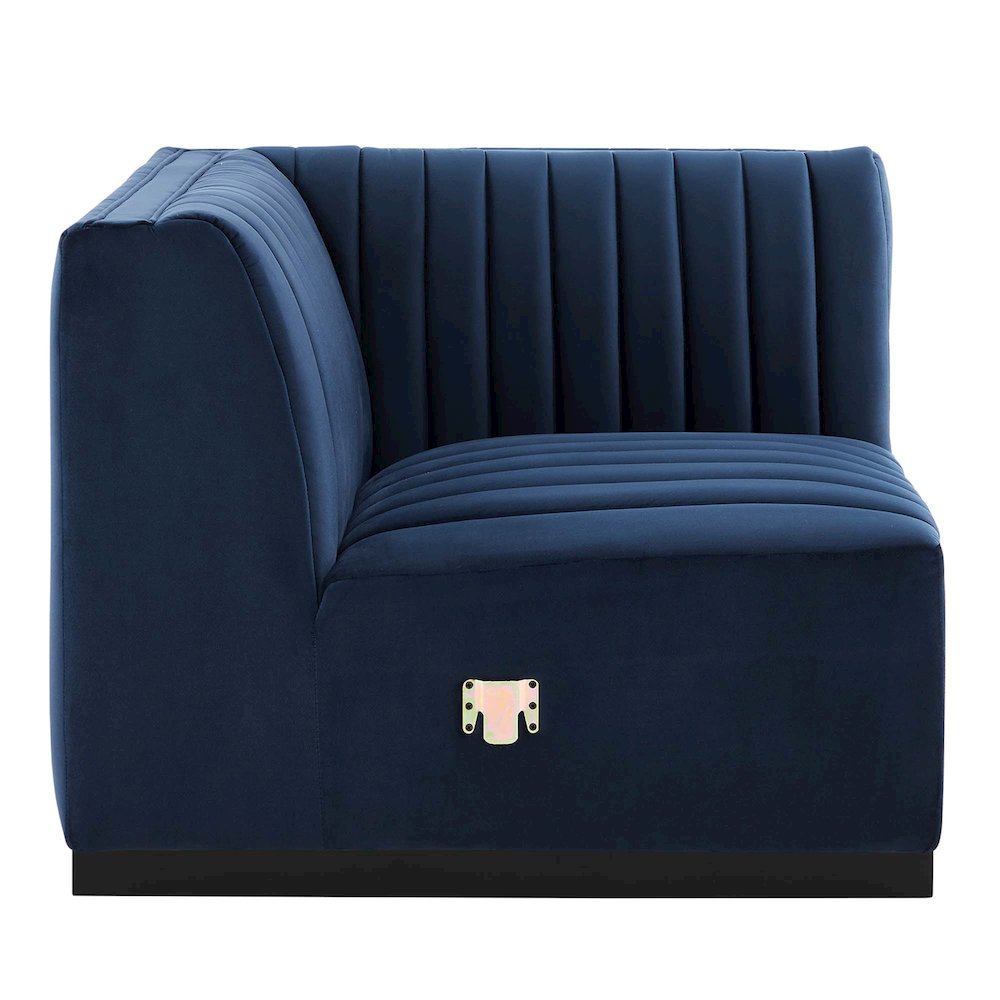 Conjure Channel Tufted Performance Velvet Right Corner Chair. Picture 3