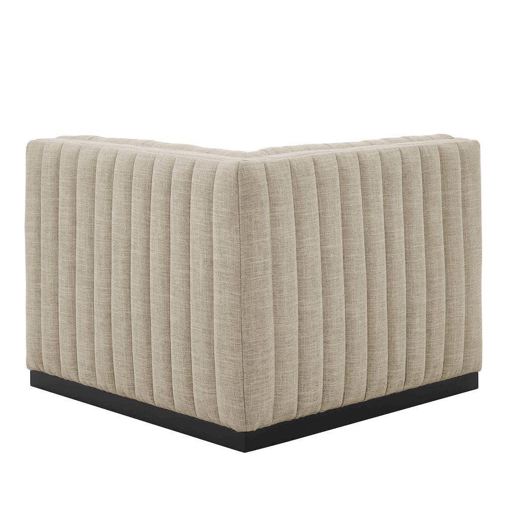 Conjure Channel Tufted Upholstered Fabric Right Corner Chair. Picture 4