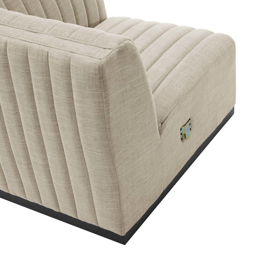 Conjure Channel Tufted Upholstered Fabric Right Corner Chair. Picture 5