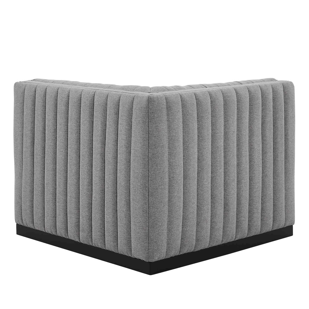 Conjure Channel Tufted Upholstered Fabric Right Corner Chair. Picture 4