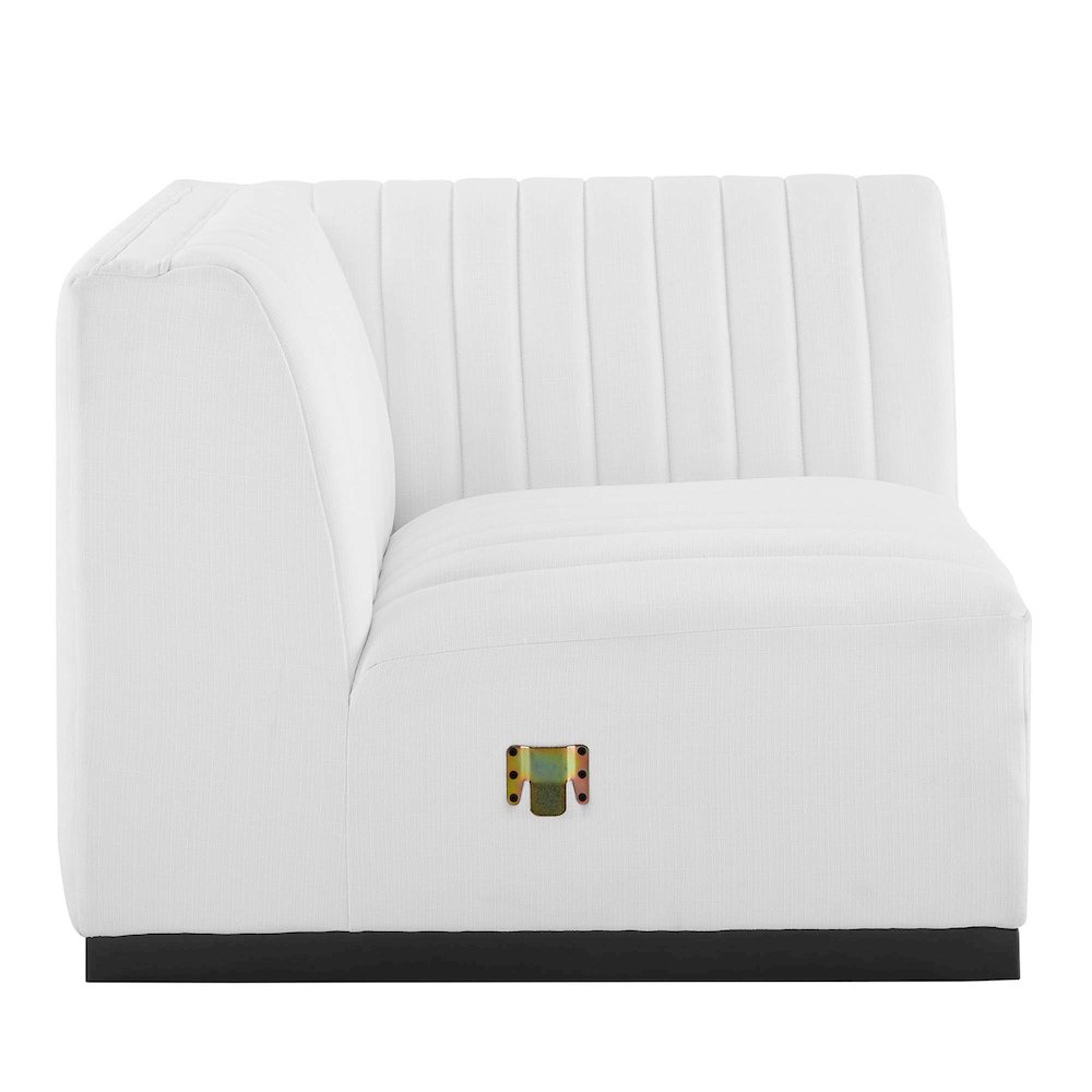 Conjure Channel Tufted Upholstered Fabric Right Corner Chair. Picture 3