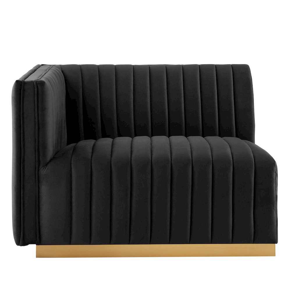 Conjure Channel Tufted Performance Velvet Left-Arm Chair. Picture 3