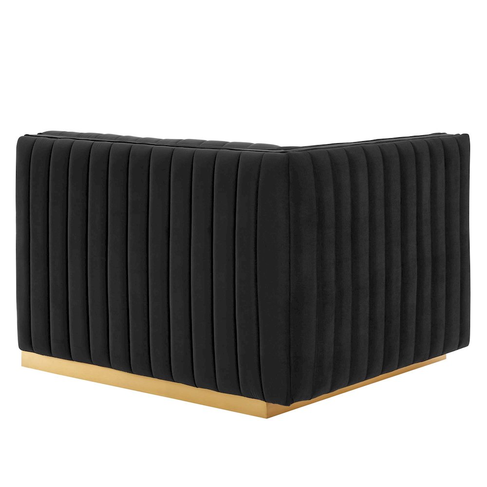 Conjure Channel Tufted Performance Velvet Left-Arm Chair. Picture 4