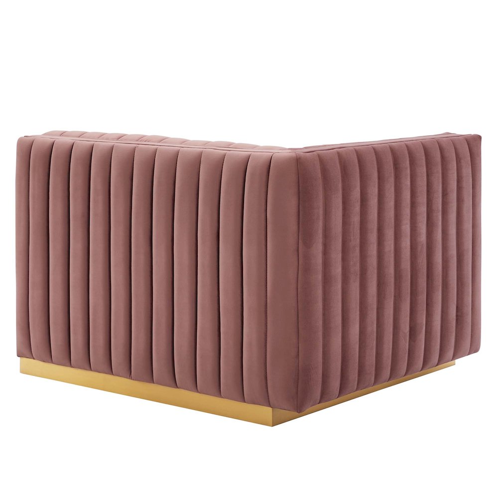 Conjure Channel Tufted Performance Velvet Left-Arm Chair. Picture 4
