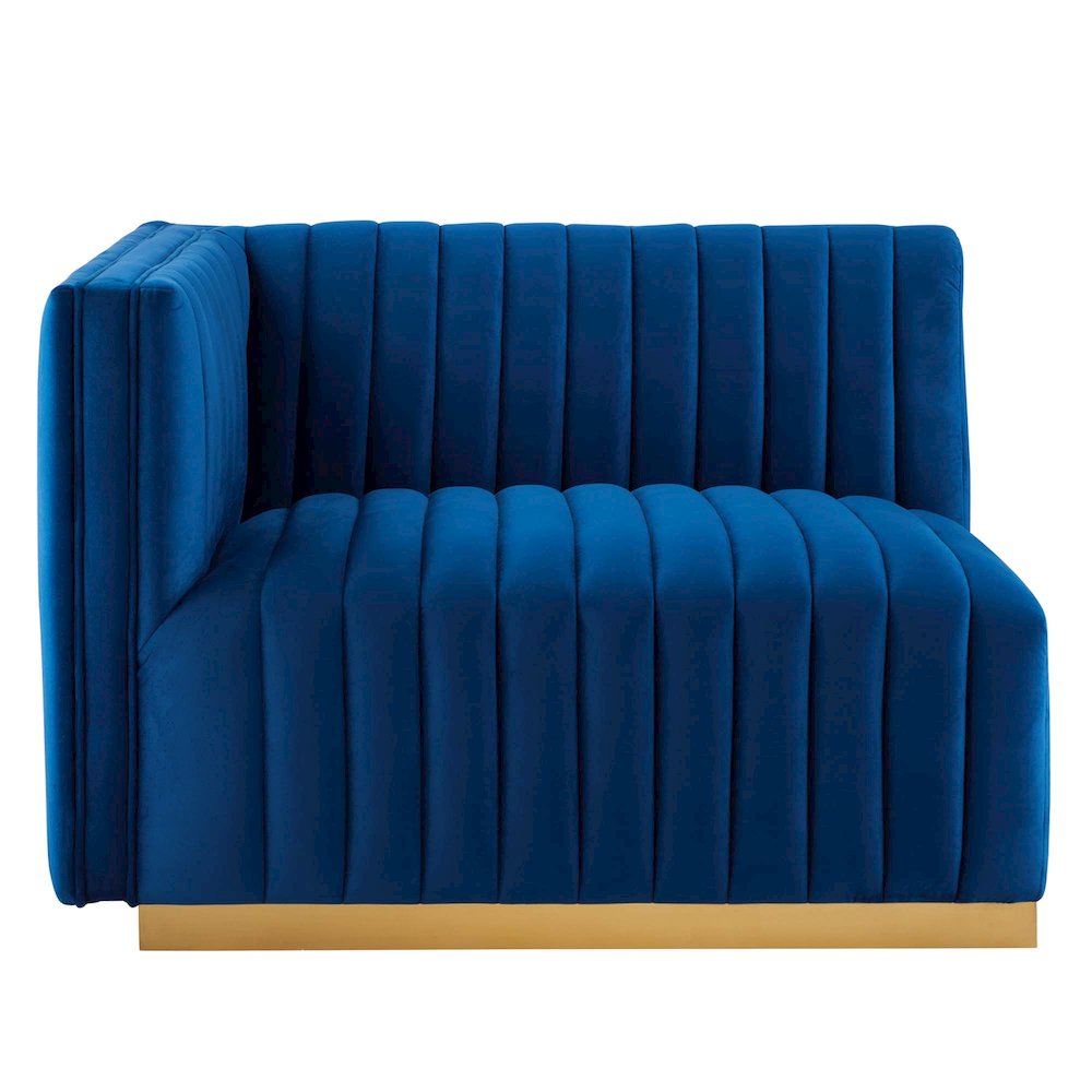 Conjure Channel Tufted Performance Velvet Left-Arm Chair. Picture 3