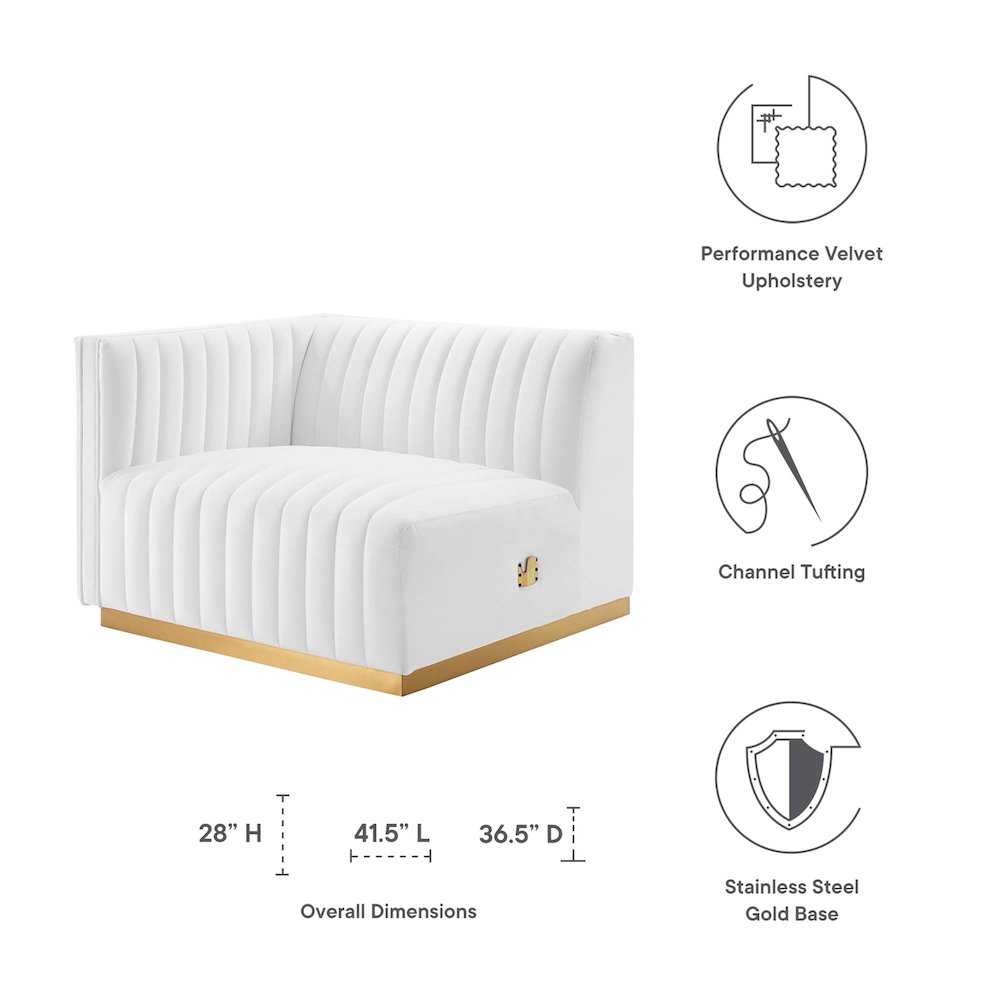 Conjure Channel Tufted Performance Velvet Left-Arm Chair. Picture 2