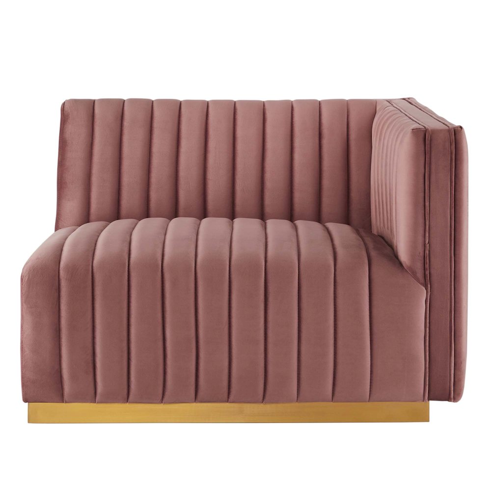 Conjure Channel Tufted Performance Velvet Right-Arm Chair. Picture 3
