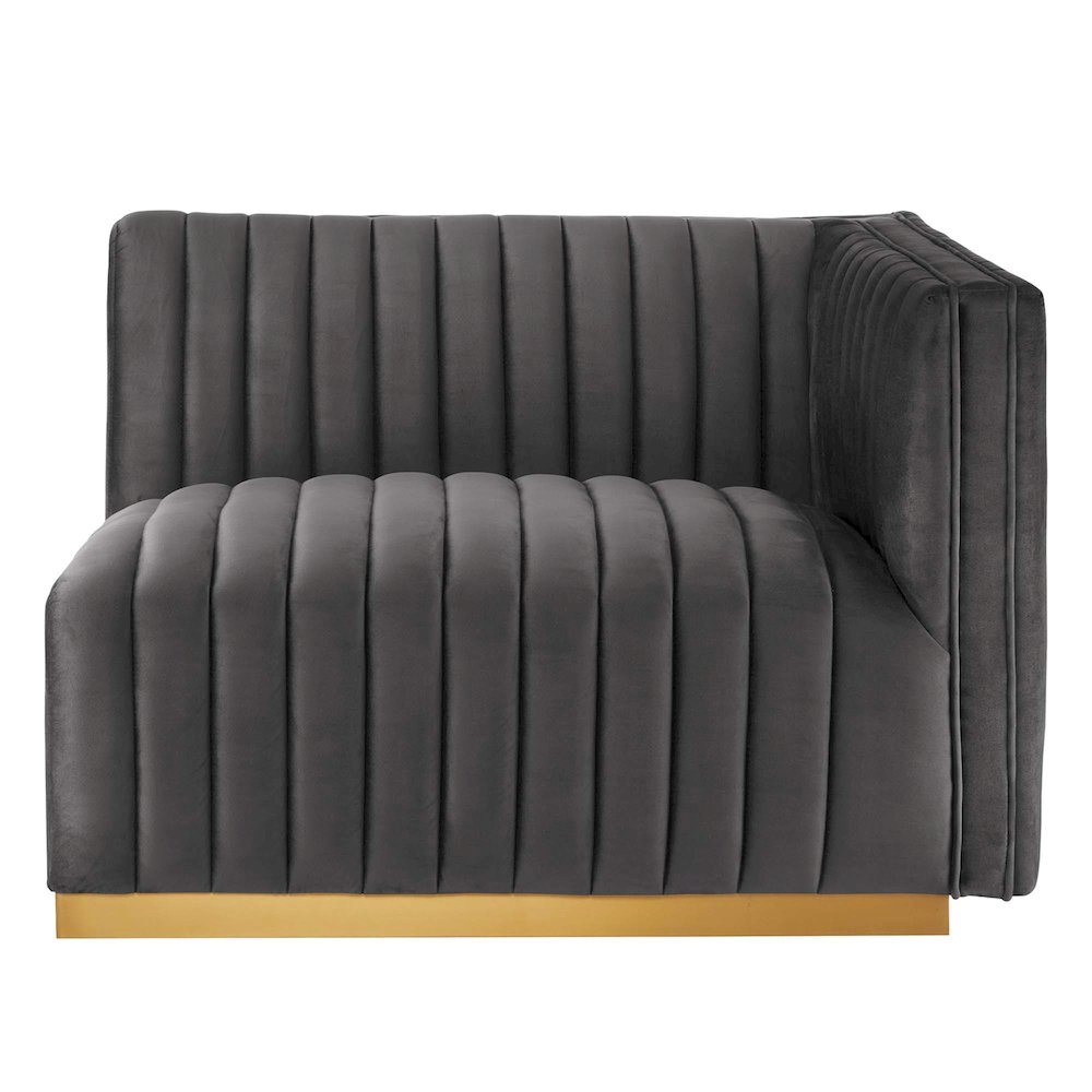 Conjure Channel Tufted Performance Velvet Right-Arm Chair. Picture 3